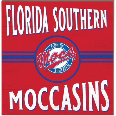 Jardine - Florida Southern Moccasins 10'' x 10'' Retro Team Sign - Red Jardine - Florida Southern Moccasins 10'' x 10'' Retro Team Sign - Red