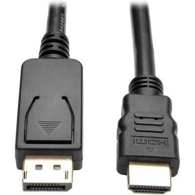 Tripp Lite - 4K 30Hz DisplayPort 1.2 Male to HDMI Male Adapter Cable 6 Ft P582-006-V2 - Black Tripp Lite - 4K 30Hz DisplayPort 1.2 Male to HDMI Male Adapter Cable 6 Ft P582-006-V2 - Black