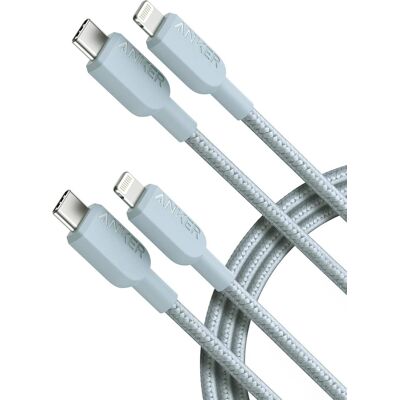 Anker - 310 USB C to Lightning Cable(6FT,2Pack) - Blue Anker - 310 USB C to Lightning Cable(6FT,2Pack) - Blue