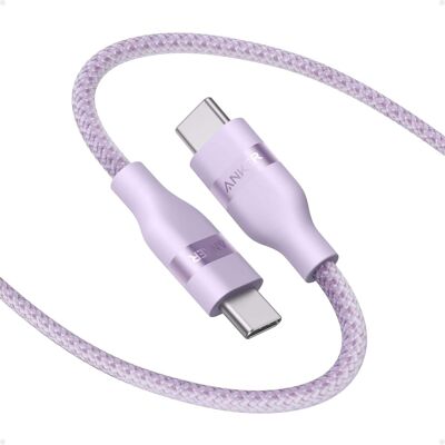 Anker - Nano USB C Cable Softline 240W Flexible Multi-Color Braided Cord - Purple Anker - Nano USB C Cable Softline 240W Flexible Multi-Color Braided Cord - Purple