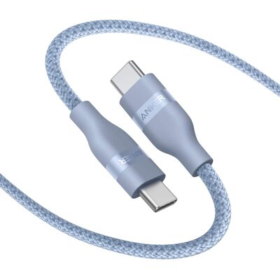 Anker - Nano USB C Cable Softline 240W Flexible Multi-Color Braided Cord - Blue Anker - Nano USB C Cable Softline 240W Flexible Multi-Color Braided Cord - Blue