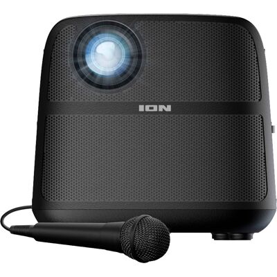 ION Audio - Projector Deluxe HD Battery/AC Powered 720P HD LED Bluetooth-Enabled Projector with Powerful Speaker - Black ION Audio - Projector Deluxe HD Battery/AC Powered 720P HD LED Bluetooth-Enabled Projector with Powerful Speaker - Black