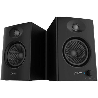 OHAYO - Computer Speakers, 2.0 Stereo,Bluetooth 5.3, 3.5mm AUX and RCA Input Desktop Audio Speaker for PC Laptop Gaming - Black OHAYO - Computer Speakers, 2.0 Stereo,Bluetooth 5.3, 3.5mm AUX and RCA Input Desktop Audio Speaker for PC Laptop Gaming - Black