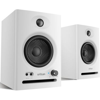 Ortizan - Computer Speakers,60W 2.0 Stereo Bluetooth 5.3, USB Powered, Rich Bass, 3.5mm Aux, for PC Laptop Desktop Monitor - White Ortizan - Computer Speakers,60W 2.0 Stereo Bluetooth 5.3, USB Powered, Rich Bass, 3.5mm Aux, for PC Laptop Desktop Monitor - White