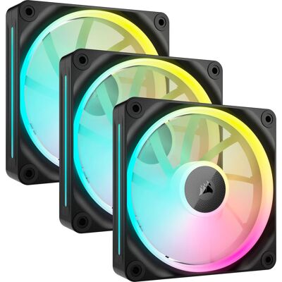 Corsair - iCUE LINK LX120 RGB 120mm PWM Case Fans Starter Kit (3-pack) - Black Corsair - iCUE LINK LX120 RGB 120mm PWM Case Fans Starter Kit (3-pack) - Black
