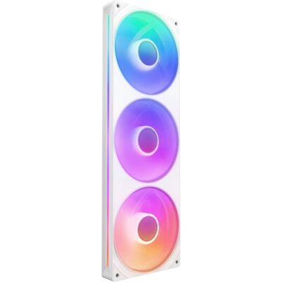 NZXT - F360 RGB Core - 360mm Single-Frame Case Fan Unit with 3 x 120mm RGB Fans and Fluid Dynamic Bearings - White NZXT - F360 RGB Core - 360mm Single-Frame Case Fan Unit with 3 x 120mm RGB Fans and Fluid Dynamic Bearings - White