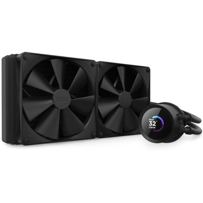 NZXT - Kraken 280mm Radiator CPU Liquid Cooler (2 x 140mm F Fans) with 1.54" LCD Display - Black NZXT - Kraken 280mm Radiator CPU Liquid Cooler (2 x 140mm F Fans) with 1.54" LCD Display - Black