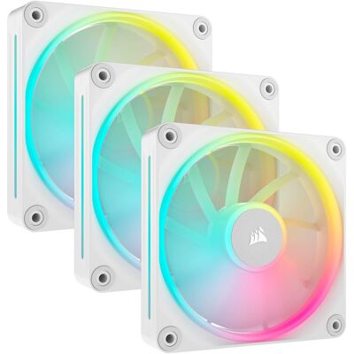 Corsair - iCUE LINK LX120 RGB 120mm PWM Case Fans Starter Kit (3-pack) - White Corsair - iCUE LINK LX120 RGB 120mm PWM Case Fans Starter Kit (3-pack) - White