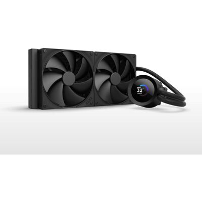 NZXT - Kraken Plus 280mm Radiator CPU Liquid Cooler (2 x 140mm F140P Fans) with 1.54" Square LCD - Black NZXT - Kraken Plus 280mm Radiator CPU Liquid Cooler (2 x 140mm F140P Fans) with 1.54" Square LCD - Black