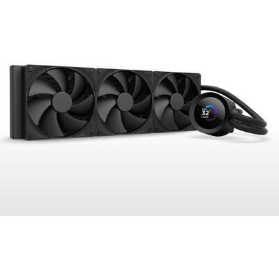 NZXT - Kraken Plus 360mm Radiator CPU Liquid Cooler (3 x 120mm F120P Fans) with 1.54" Square LCD - Black NZXT - Kraken Plus 360mm Radiator CPU Liquid Cooler (3 x 120mm F120P Fans) with 1.54" Square LCD - Black
