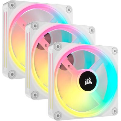 Corsair - iCUE LINK QX120 RGB 120mm PWM Computer Case Fan with iCUE LINK System Hub Kit (3-pack) - White Corsair - iCUE LINK QX120 RGB 120mm PWM Computer Case Fan with iCUE LINK System Hub Kit (3-pack) - White