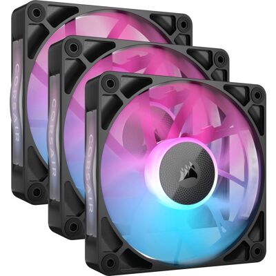 Corsair - iCUE LINK RX120 RGB 120mm PWM Computer Case Fan Starter Kit (3-pack) - Black Corsair - iCUE LINK RX120 RGB 120mm PWM Computer Case Fan Starter Kit (3-pack) - Black