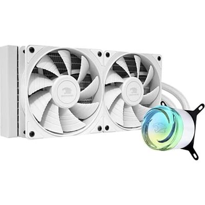 iBUYPOWER - AW4 240mm Radiator CPU Liquid Cooler (2 x 120mm Core Fans) with RGB Display - White iBUYPOWER - AW4 240mm Radiator CPU Liquid Cooler (2 x 120mm Core Fans) with RGB Display - White