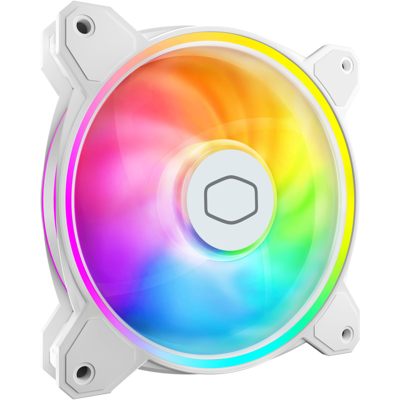 Cooler Master - MasterFan MF140 Halo² 140mm Fan, Dual Loop ARGB, PWM, Air Balance (MFL-B4DW-16NP2-R2) - White Cooler Master - MasterFan MF140 Halo² 140mm Fan, Dual Loop ARGB, PWM, Air Balance (MFL-B4DW-16NP2-R2) - White