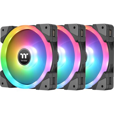 Thermaltake - SWAFAN EX 12 RGB PC Cooling Fan TT Premium Edition (3-Pack) - Black Thermaltake - SWAFAN EX 12 RGB PC Cooling Fan TT Premium Edition (3-Pack) - Black