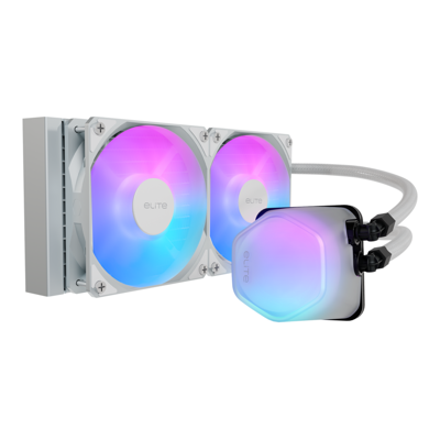 Cooler Master - 240 Elite Dual-Chamber Pump, aRGB, AMD/Intel Compatible - White Cooler Master - 240 Elite Dual-Chamber Pump, aRGB, AMD/Intel Compatible - White
