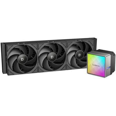 Sudokoo - NEXAURA 360 Liquid Cooler, 360mm, PWM Pump, 2500-3600RPM, Diamond Glow ARGB Pump Head, Fluid Dynamic Bearing Fans - Black Sudokoo - NEXAURA 360 Liquid Cooler, 360mm, PWM Pump, 2500-3600RPM, Diamond Glow ARGB Pump Head, Fluid Dynamic Bearing Fans - Black