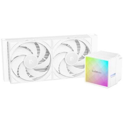 Sudokoo - NEXAURA 240 WH Liquid Cooler, 240mm, PWM Pump, 2500-3600RPM, Diamond Glow ARGB Pump Head, Fluid Dynamic Bearing Fans - White Sudokoo - NEXAURA 240 WH Liquid Cooler, 240mm, PWM Pump, 2500-3600RPM, Diamond Glow ARGB Pump Head, Fluid Dynamic Bearing Fans - White