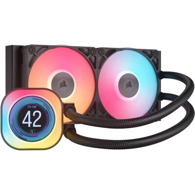Corsair - iCUE LINK TITAN 240 RX LCD Liquid CPU Cooler - Black Corsair - iCUE LINK TITAN 240 RX LCD Liquid CPU Cooler - Black