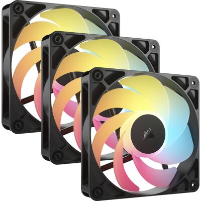 Corsair - RS120-R ARGB 120mm PWM Reverse Case Fans Triple Pack - Black Corsair - RS120-R ARGB 120mm PWM Reverse Case Fans Triple Pack - Black