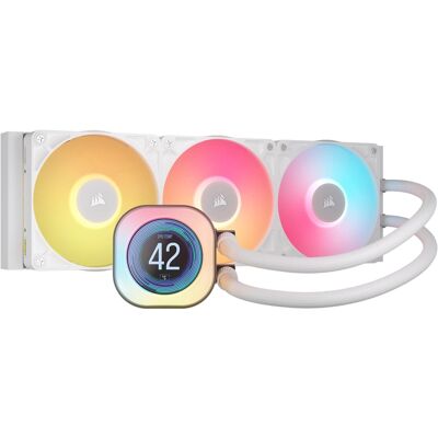 Corsair - iCUE LINK TITAN 360 RX LCD Liquid CPU Cooler - White Corsair - iCUE LINK TITAN 360 RX LCD Liquid CPU Cooler - White