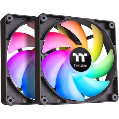 Thermaltake - CT 120 ARGB Sync 120mm Cooling Fan with Daisy-Chain Design (2-Pack) - Black Thermaltake - CT 120 ARGB Sync 120mm Cooling Fan with Daisy-Chain Design (2-Pack) - Black