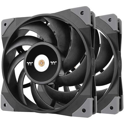 Thermaltake - ToughFan 12 2000 PWM, Metal Hub, Gen.2 Bearing 120mm Fan (2 Pack) CL-F082-PL12BL-A - Black Thermaltake - ToughFan 12 2000 PWM, Metal Hub, Gen.2 Bearing 120mm Fan (2 Pack) CL-F082-PL12BL-A - Black