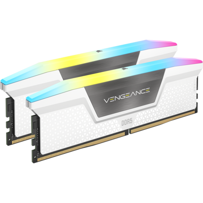 Corsair - Vengeance RGB 32GB (2 x 16GB) 288-Pin PC RAM DDR5 6000 (PC5 48000) Desktop Memory Model CMH32GX5M2B6000C30W - White Corsair - Vengeance RGB 32GB (2 x 16GB) 288-Pin PC RAM DDR5 6000 (PC5 48000) Desktop Memory Model CMH32GX5M2B6000C30W - White