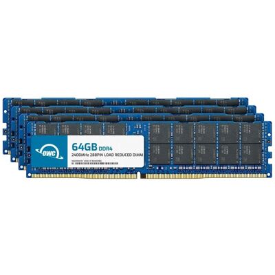 OWC - 256GB (4x64GB) DDR4 2400MHz PC4-19200 CL17 4RX4 ECC Load Reduced LRDIMM 1.2V 288-pin Memory RAM Upgrade for Server - Black Chips OWC - 256GB (4x64GB) DDR4 2400MHz PC4-19200 CL17 4RX4 ECC Load Reduced LRDIMM 1.2V 288-pin Memory RAM Upgrade for Server - Black Chips