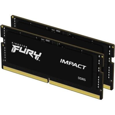 Kingston - FURY Impact 32GB (2 x 16GB) 262-Pin DDR5 SO-DIMM DDR5 5600 (PC5 44800) Laptop Memory Model KF556S40IBK2-32 Kingston - FURY Impact 32GB (2 x 16GB) 262-Pin DDR5 SO-DIMM DDR5 5600 (PC5 44800) Laptop Memory Model KF556S40IBK2-32