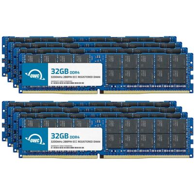 OWC - 256GB (8x32GB) DDR4 3200MHz PC4-25600 CL22 2RX4 ECC Registered RDIMM 1.2V 288-pin Memory RAM Upgrade for Server - Black Chips OWC - 256GB (8x32GB) DDR4 3200MHz PC4-25600 CL22 2RX4 ECC Registered RDIMM 1.2V 288-pin Memory RAM Upgrade for Server - Black Chips
