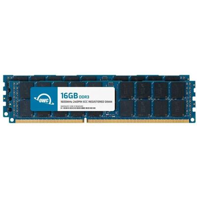 OWC - 32GB (2x16GB) DDR3L 1600MHz 2Rx4 CL11 ECC Registered 240-pin RDIMM Memory RAM for Workstations, Servers, NAS Systems - Black Chips OWC - 32GB (2x16GB) DDR3L 1600MHz 2Rx4 CL11 ECC Registered 240-pin RDIMM Memory RAM for Workstations, Servers, NAS Systems - Black Chips