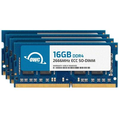 OWC - 64GB (4x16GB) DDR4 2666MHz 2Rx8 CL19 ECC 260-pin SODIMM Memory RAM for Laptops, All-in-One Systems, and NAS Systems - Black Chips OWC - 64GB (4x16GB) DDR4 2666MHz 2Rx8 CL19 ECC 260-pin SODIMM Memory RAM for Laptops, All-in-One Systems, and NAS Systems - Black Chips