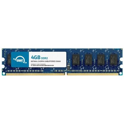 OWC - 4GB DDR2 667 PC2-5300 CL5 2Rx8 240-pin 1.8V Non-ECC UDIMM Memory RAM Module Upgrade for Select Desktops - Black Chips OWC - 4GB DDR2 667 PC2-5300 CL5 2Rx8 240-pin 1.8V Non-ECC UDIMM Memory RAM Module Upgrade for Select Desktops - Black Chips