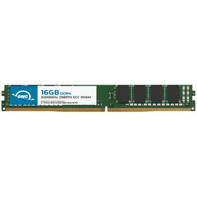 OWC - 16GB DDR4 3200MHz 2Rx8 CL22 ECC Unbuffered VLP 288-pin DIMM Memory RAM for Workstations, Servers, and NAS Systems - Black Chips OWC - 16GB DDR4 3200MHz 2Rx8 CL22 ECC Unbuffered VLP 288-pin DIMM Memory RAM for Workstations, Servers, and NAS Systems - Black Chips