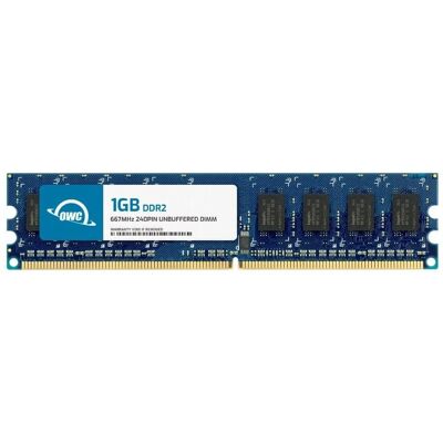 OWC - 1GB DDR2 667 PC2-5300 CL5 1Rx8 240-pin 1.8V Non-ECC UDIMM Memory RAM Module Upgrade for Select Desktops - Black Chips OWC - 1GB DDR2 667 PC2-5300 CL5 1Rx8 240-pin 1.8V Non-ECC UDIMM Memory RAM Module Upgrade for Select Desktops - Black Chips