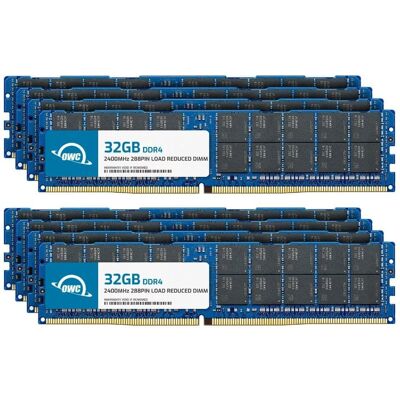 OWC - 256GB (8x32GB) DDR4 2400MHz PC4-19200 CL17 4RX4 ECC Load Reduced LRDIMM 1.2V 288-pin Memory RAM Upgrade for Server - Black Chips OWC - 256GB (8x32GB) DDR4 2400MHz PC4-19200 CL17 4RX4 ECC Load Reduced LRDIMM 1.2V 288-pin Memory RAM Upgrade for Server - Black Chips