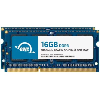 OWC - 32GB (2x16GB) PC3L-14900 DDR3L 1866MHz SO-DIMMs Memory RAM Upgrade Compatible with Select Mac Models OWC - 32GB (2x16GB) PC3L-14900 DDR3L 1866MHz SO-DIMMs Memory RAM Upgrade Compatible with Select Mac Models