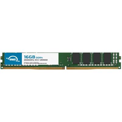 OWC - 16GB DDR4 2666MHz 2Rx8 CL19 ECC Unbuffered VLP 288-pin DIMM Memory RAM for Workstations, Servers, and NAS Systems - Black Chips OWC - 16GB DDR4 2666MHz 2Rx8 CL19 ECC Unbuffered VLP 288-pin DIMM Memory RAM for Workstations, Servers, and NAS Systems - Black Chips