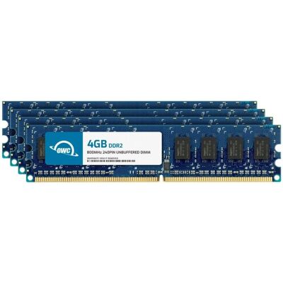 OWC - 16GB (4x4GB) DDR2 800 PC2-6400 CL6 2Rx8 240-pin 1.8V Non-ECC UDIMM Memory RAM Module Upgrade Kit for Select Desktops - Black Chips OWC - 16GB (4x4GB) DDR2 800 PC2-6400 CL6 2Rx8 240-pin 1.8V Non-ECC UDIMM Memory RAM Module Upgrade Kit for Select Desktops - Black Chips