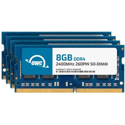 OWC - 32GB (4x8GB) DDR4 2400MHZ PC4-19200 CL17 1RX8 Non-ECC SODIMM 1.2V 260-pin Laptop Notebook Memory RAM Upgrade Module - Black Chips OWC - 32GB (4x8GB) DDR4 2400MHZ PC4-19200 CL17 1RX8 Non-ECC SODIMM 1.2V 260-pin Laptop Notebook Memory RAM Upgrade Module - Black Chips