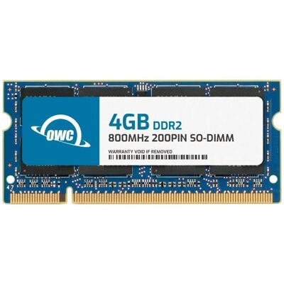 OWC - 4GB DDR2 800MHz 2Rx8 CL6 Non-ECC 200-pin SODIMM Memory RAM for Laptops, All-in-One Systems, and NAS Systems - Black Chips OWC - 4GB DDR2 800MHz 2Rx8 CL6 Non-ECC 200-pin SODIMM Memory RAM for Laptops, All-in-One Systems, and NAS Systems - Black Chips