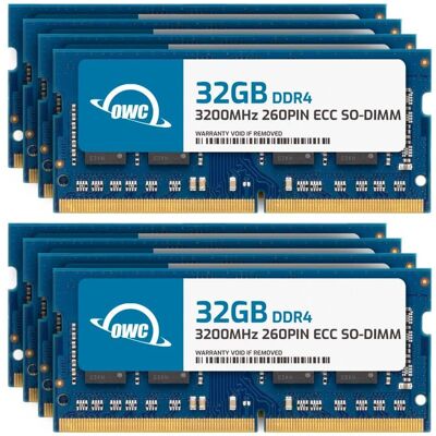 OWC - 256GB (8x32GB) DDR4 3200MHz PC4-25600 CL22 2RX8 ECC Unbuffered SODIMM 1.2V 260-pin Memory RAM - Black Chips OWC - 256GB (8x32GB) DDR4 3200MHz PC4-25600 CL22 2RX8 ECC Unbuffered SODIMM 1.2V 260-pin Memory RAM - Black Chips