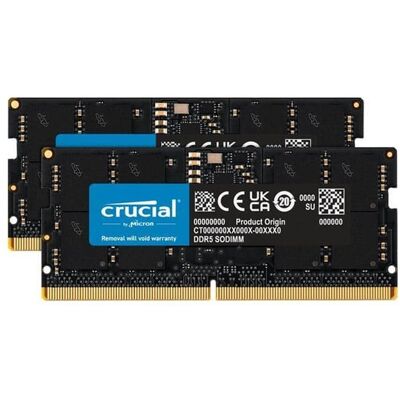 Crucial - 64GB (2 x 32GB) 262-Pin DDR5 SO-DIMM DDR5 4800 (PC4 38400) Laptop Memory Model CT2K32G48C40S5 - Unknown Crucial - 64GB (2 x 32GB) 262-Pin DDR5 SO-DIMM DDR5 4800 (PC4 38400) Laptop Memory Model CT2K32G48C40S5 - Unknown