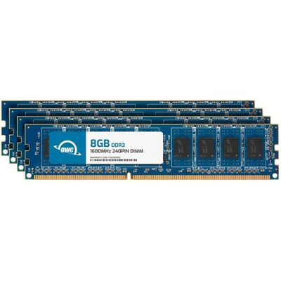 OWC - 32GB (4x8GB) DDR3 1600 PC3-12800 CL11 2Rx8 240-pin 1.5V Non-ECC UDIMM Memory RAM Module Kit - Black Chips OWC - 32GB (4x8GB) DDR3 1600 PC3-12800 CL11 2Rx8 240-pin 1.5V Non-ECC UDIMM Memory RAM Module Kit - Black Chips