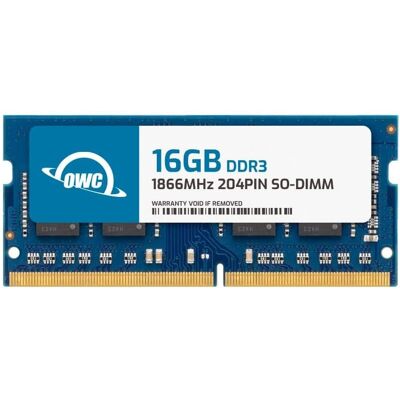 OWC - 16GB DDR3 1866 PC3-14900 CL13 2Rx8 204-pin 1.5V Non-ECC SODIMM Memory RAM Module - Black Chips OWC - 16GB DDR3 1866 PC3-14900 CL13 2Rx8 204-pin 1.5V Non-ECC SODIMM Memory RAM Module - Black Chips