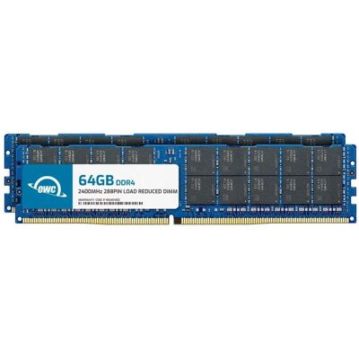 OWC - 128GB (2x64GB) DDR4 2400MHz PC4-19200 CL17 4RX4 ECC Load Reduced LRDIMM 1.2V 288-pin Memory RAM Upgrade for Server - Black Chips OWC - 128GB (2x64GB) DDR4 2400MHz PC4-19200 CL17 4RX4 ECC Load Reduced LRDIMM 1.2V 288-pin Memory RAM Upgrade for Server - Black Chips