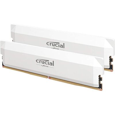 Crucial - Pro OC Gaming 32GB (2x16GB) DDR5 6400MHz C38 UDIMM Intel XMP 3.0 & AMD EXPO Desktop Memory - White Crucial - Pro OC Gaming 32GB (2x16GB) DDR5 6400MHz C38 UDIMM Intel XMP 3.0 & AMD EXPO Desktop Memory - White