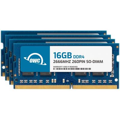OWC - 64GB (4x16GB) PC4-21300 DDR4 2666MHz 260pin SO-DIMMs Memory Ram Module Compatible with Select Mac Models OWC - 64GB (4x16GB) PC4-21300 DDR4 2666MHz 260pin SO-DIMMs Memory Ram Module Compatible with Select Mac Models