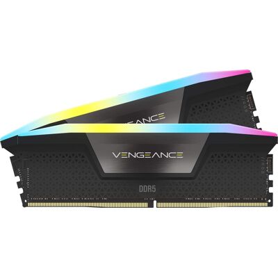 Corsair - VENGEANCE RGB 32GB (2x16GB) DDR5 7200MHz C34 UDIMM Desktop Memory - Black Corsair - VENGEANCE RGB 32GB (2x16GB) DDR5 7200MHz C34 UDIMM Desktop Memory - Black